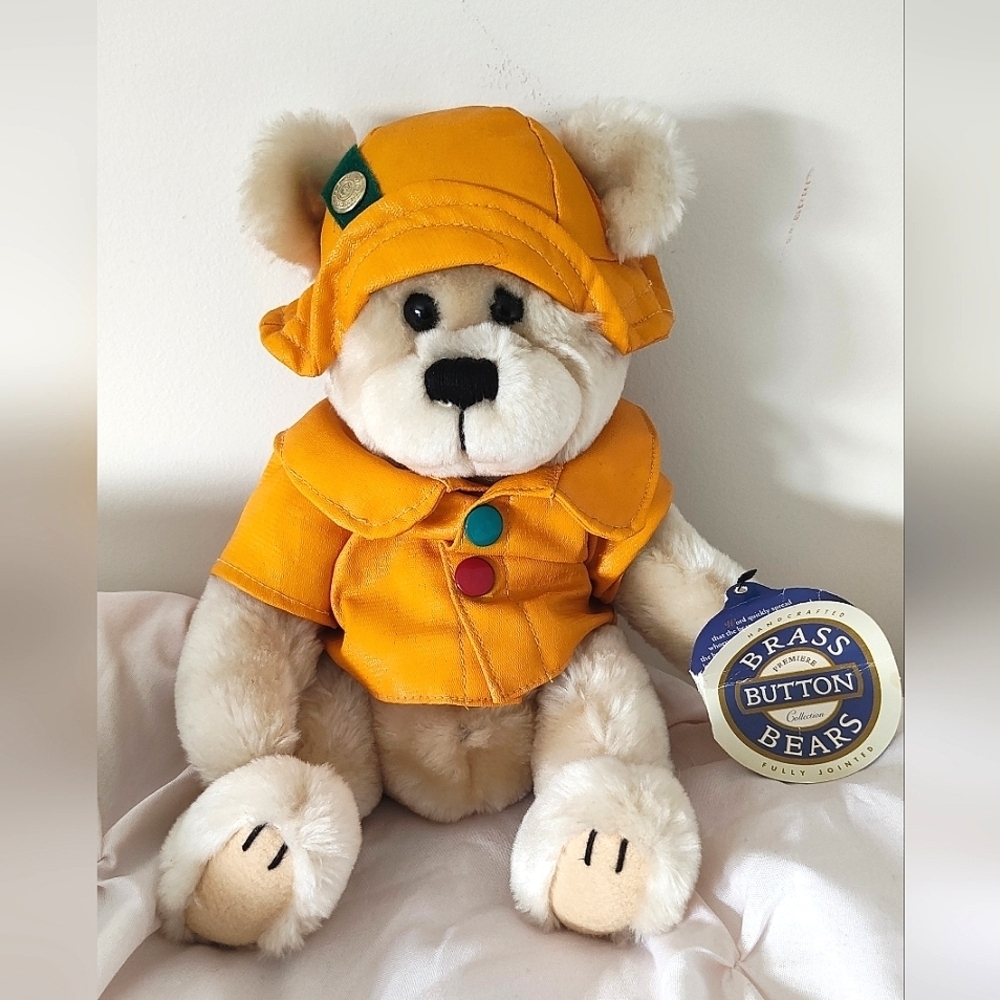 VINTAGE Brass Button Harper The Bear Of Health Plushed Animal